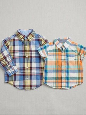 Baby Boy Button-Up Shirt bundle set of two 6-12M Janie & Jack, Old Navy